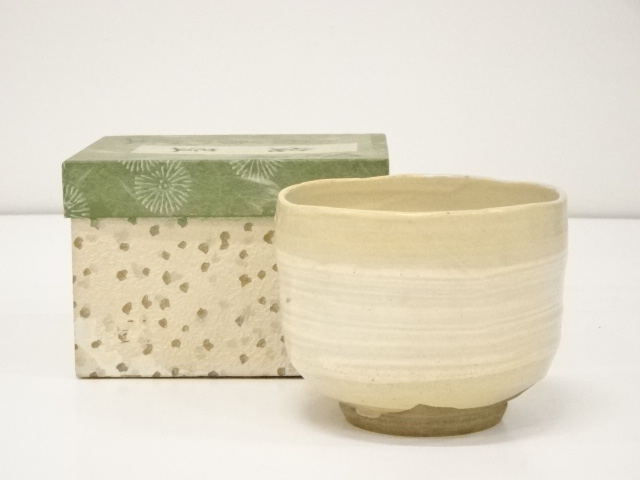 JAPANESE TEA CEREMONY / CHAWAN(TEA BOWL) / HAGI WARE / BRUSH MARKS
